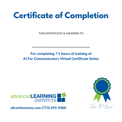 AI for comm certificate